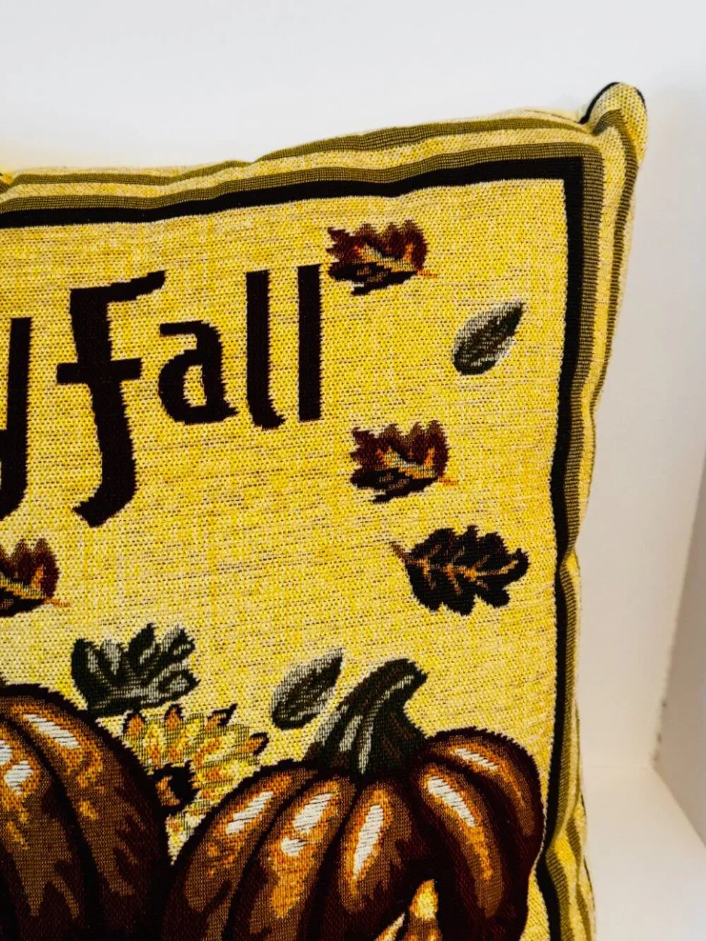 Thanksgiving Happy Fall Decorative Tapestry Throw Pillow 16x16